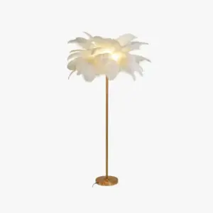 Art Deco LED Stehleuchte Metall Weiß Wohnzimmer