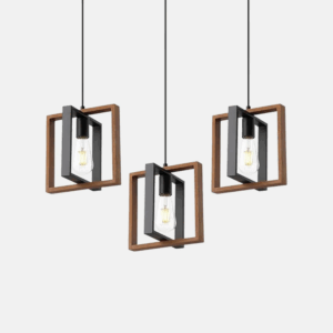 Bauernhaus Pendelleuchte Metall/Holz Schwarz Küche
