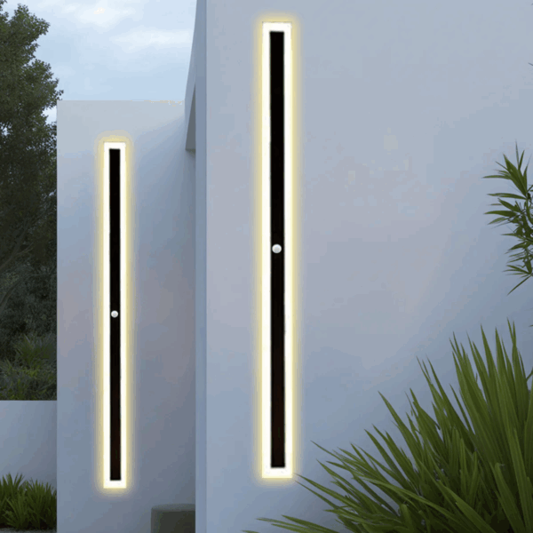 Minimalistisch Außenwandleuchte LED Sensor Linear Schwarz Metall Garten - Image 2