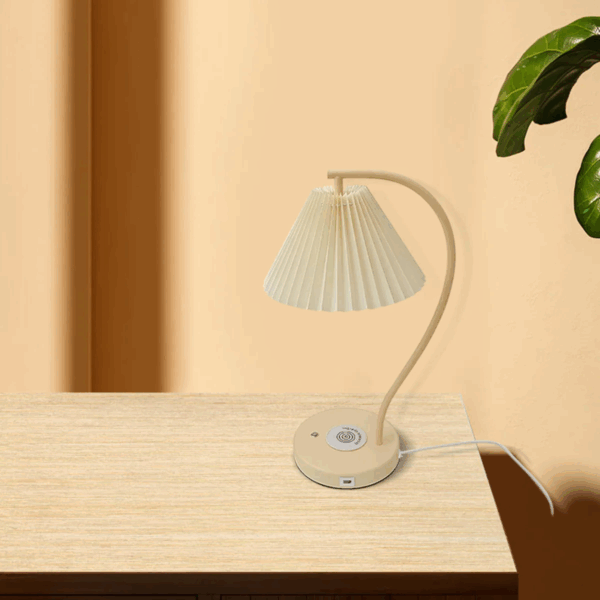 Minimalistisch Tischlampe LED Stoff/Metall Beige Schlafzimmer - Image 2