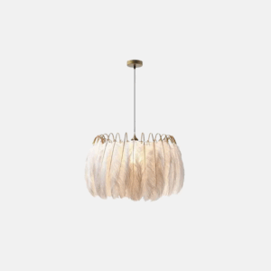 Art Deco Pendelleuchte Feder Weiß/Schwarz Wohnzimmer
