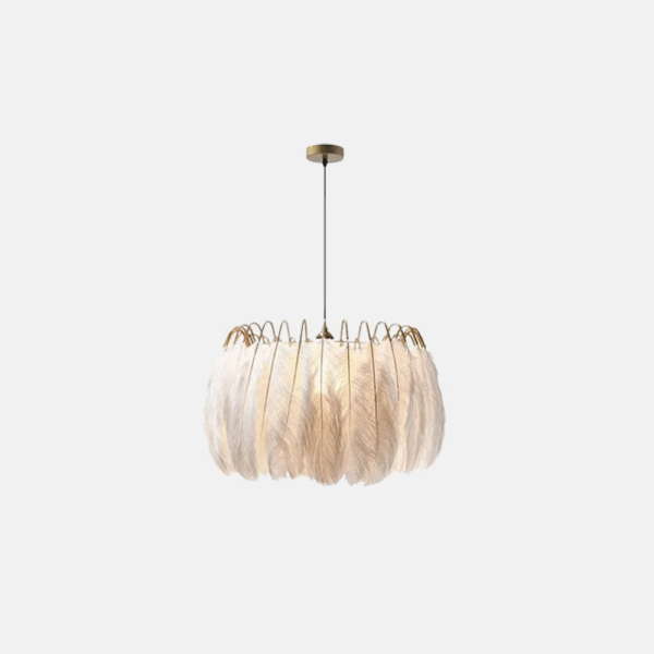 Art Deco Pendelleuchte Feder Weiß/Schwarz Wohnzimmer
