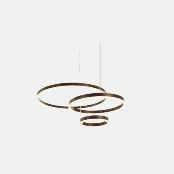Moderne Pendelleuchte LED Ring Schwarz/Gold/Kaffee Metall Wohn/Esszimmer